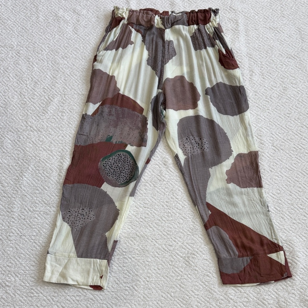 Anthropologie Maria Stanley high-waisted flowy pants Sz M